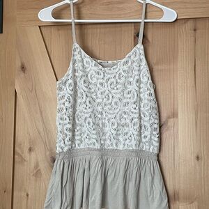 Express Cream Lace Detail Top